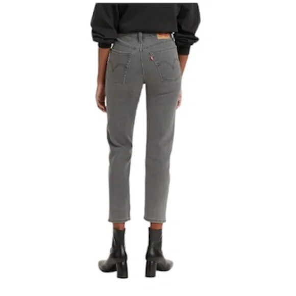 Levis Wedgie straight high rise grey jeans 24 - Picture 3 of 15